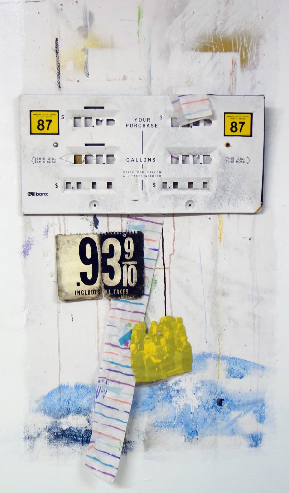 Randolph St. Station photo collage of found object construction, 2011