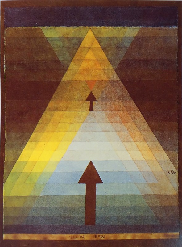 paul klee 1923 watercolor on paper, mounted on cardboard, 13 x 9 in, collection rosengart, lucerne